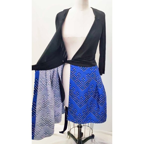 Diane Von Furstenberg DVF Womens Blue Black Jewel Wrap Dress 6 - Picture 7 of 11